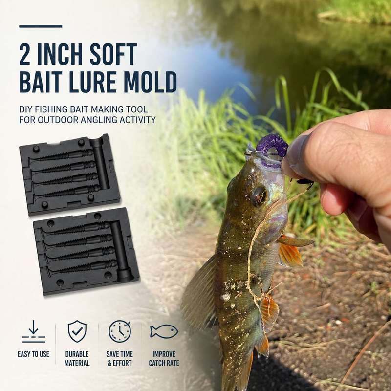 Fishing Lure Accessories - 2インチソフトベイトルアー型 DIY釣り餌作成ツール アウトドア釣り活動用