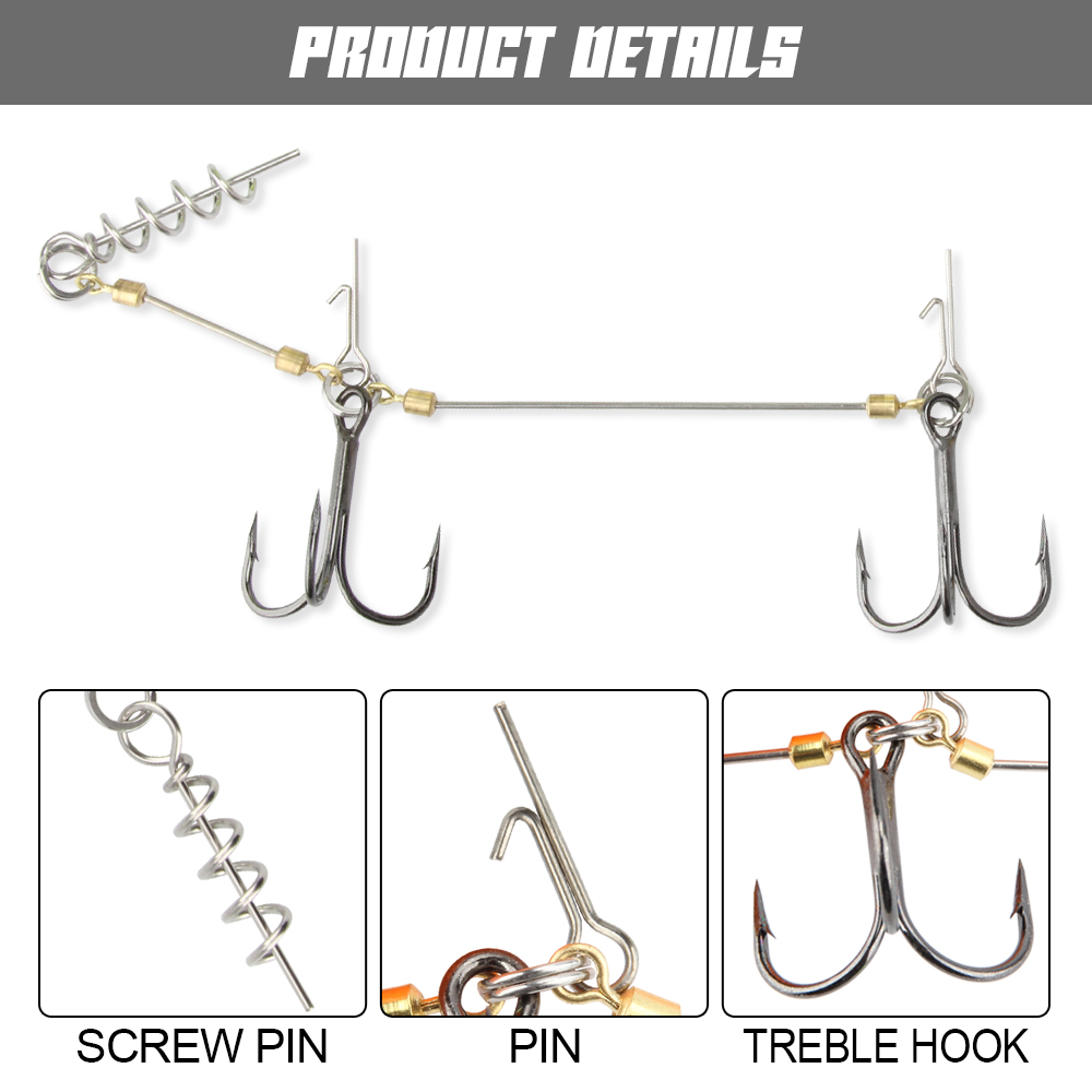 スピンポーラー パイク スティンガー リグ フック システム - Fishing Lure Swimbait のレビューと価格