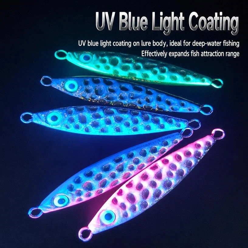 1個入りメタルジグフィッシングルアー UVレーザー反射マイク - Fishing Lure Spoon のレビューと価格