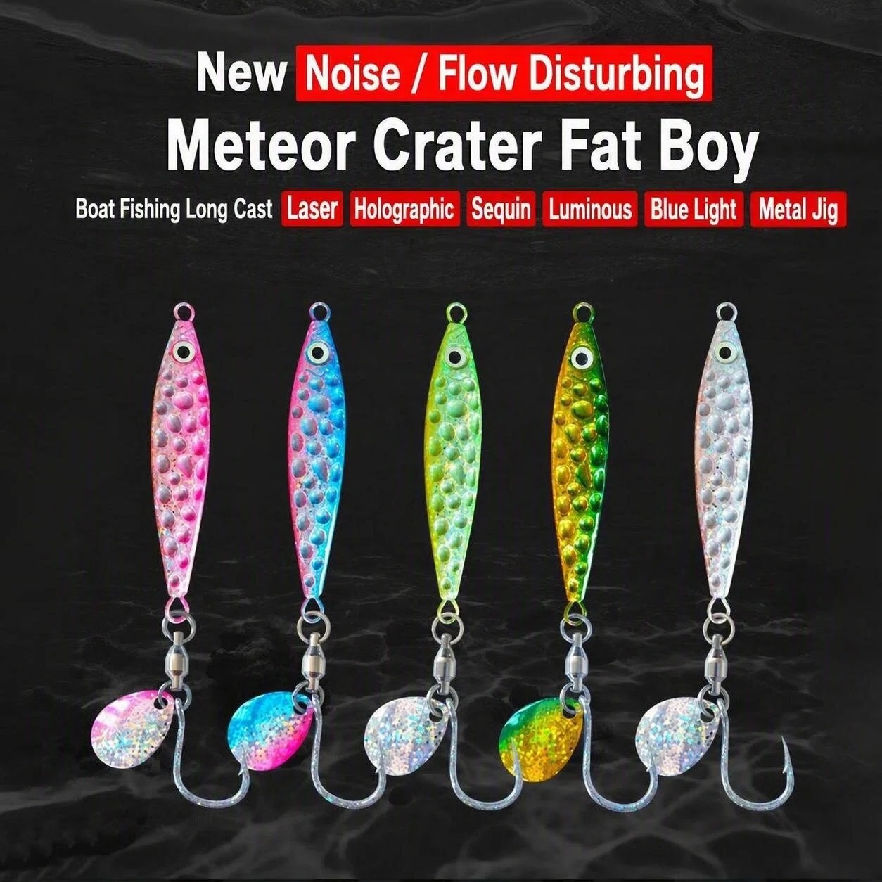 1個入りメタルジグフィッシングルアー UVレーザー反射マイク - Fishing Lure Spoon のレビューと価格