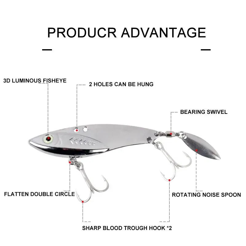 5g-30g 亜鉛合金製メタルVIBルアー ロングキャスト  - Fishing Lure Blade Bait のレビューと価格