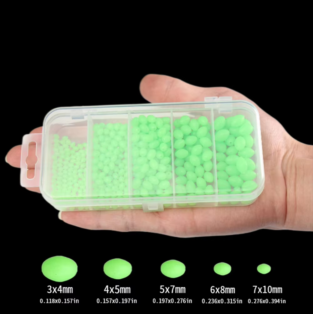 375 ピース/セット夜発光釣りハードビーズソフトワームグロ - Fishing Lure Soft Plastic のレビューと価格